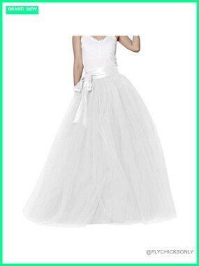 Women's Long Tutu Tulle Skirt High Rise Full Tiered Dance Party Evening